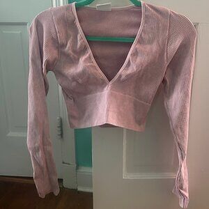 BDG/ Pink cropped ribbed long sleeve/ Size small/ Never worn